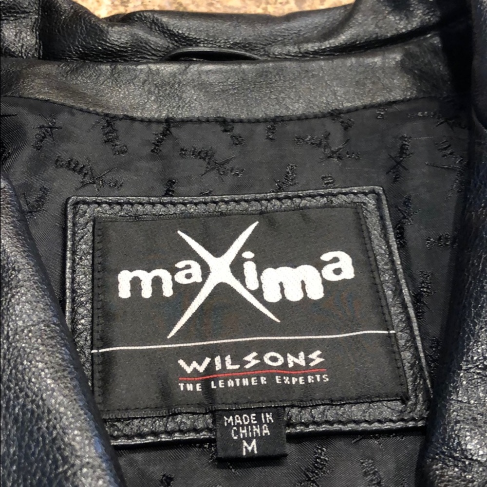 Wilsons Maxima Leather Jacket Coat Black Size Medium - Picture 3 of 17